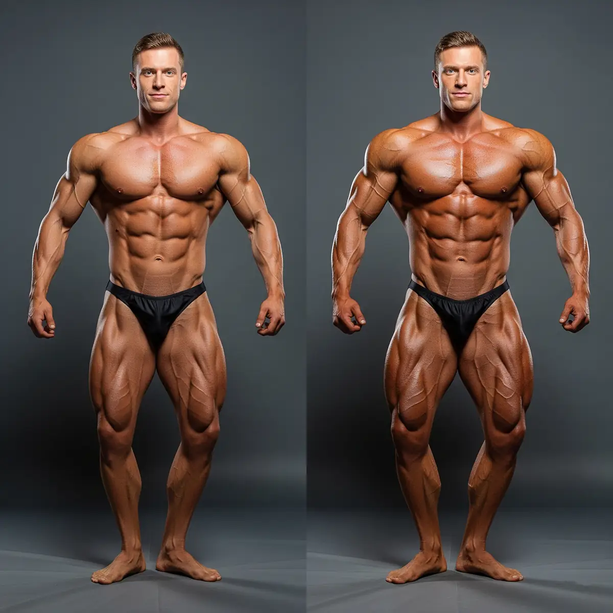 Before and after Dianabol cycle transformation – increased muscle mass and vascularity